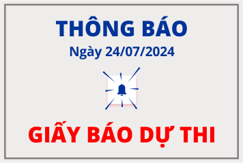 THÔNG BÁO CÓ GIẤY BÁO DỰ THI Kỳ thi A2 Key for Schools (KET) và B1 Preliminary for Schools (PET) ngày 24/07/2024