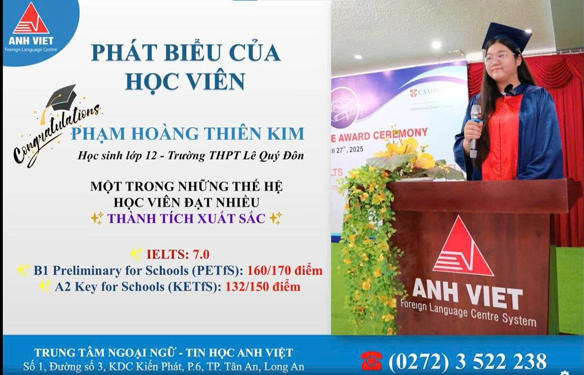BÀI PHÁT BIỂU CỦA HỌC VIÊN PHẠM HOÀNG THIÊN KIM ĐẠT IELTS 7.0