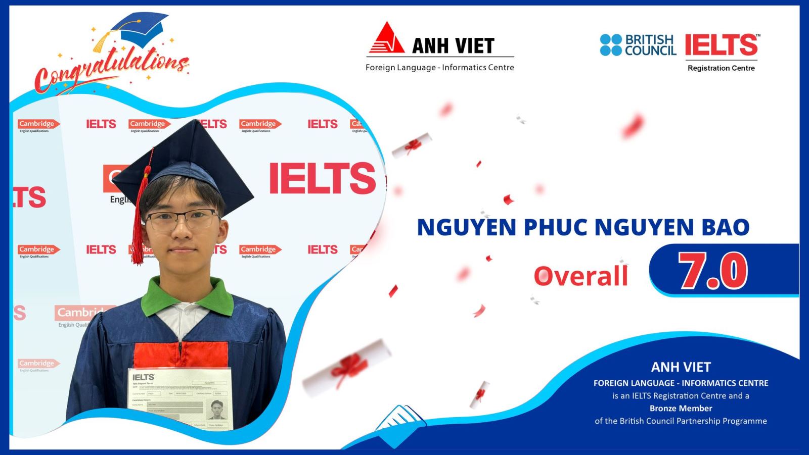 CHÚC MỪNG CHIẾN BINH IELTS XUẤT SẮC ĐẠT OVERALL BAND SCORE: 7.0 - KỲ THI NGÀY 28/12/2025 TẠI HỘI ĐỒNG ANH